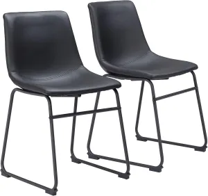 Zuo Smart Dining Chair (Set of 2) Black