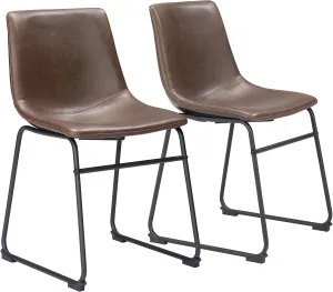 Zuo Smart Dining Chair (Set of 2) Vintage Espresso